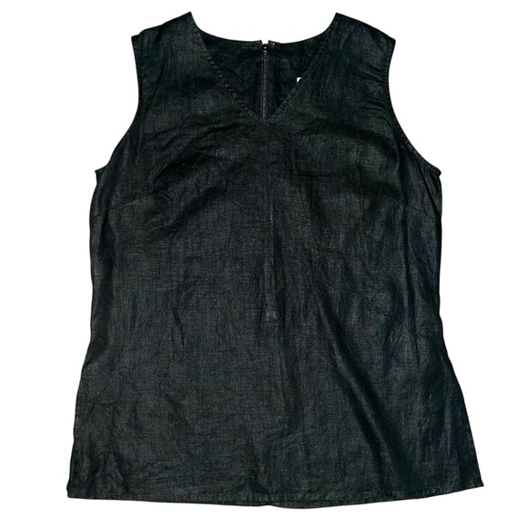 100% linen sleeveless v neck top size 8 - Picture 2 of 9